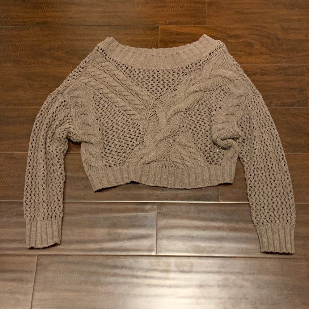 Brown open stitch shirt